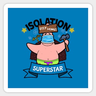 Stay Home Isolation Superstar Funny Cartoon Sticker